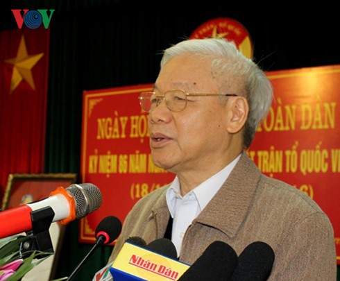 Sekjen KS PKV, Nguyen Phu Trong menghadiri Festival Persatuan Besar Nasional di provinsi Bac Ninh - ảnh 1