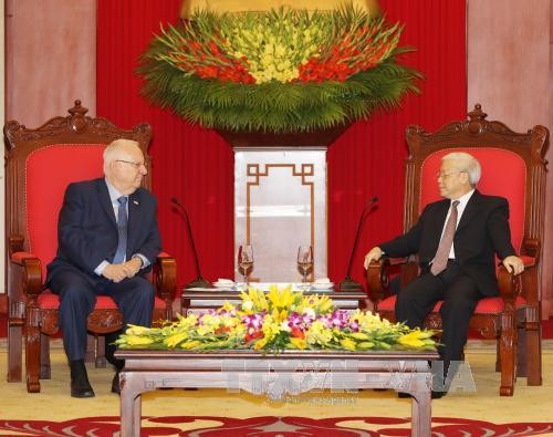 Sekjen KS PKV, Nguyen Phu Trong menerima Presiden Israel, Reuven Ruvi Rivlin - ảnh 1