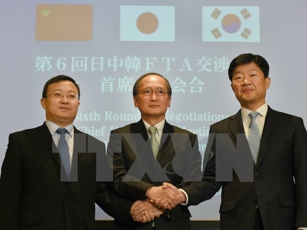 Verhandlungsrunde über Freihandelsabkommen zwischen Südkorea, China und Japan - ảnh 1