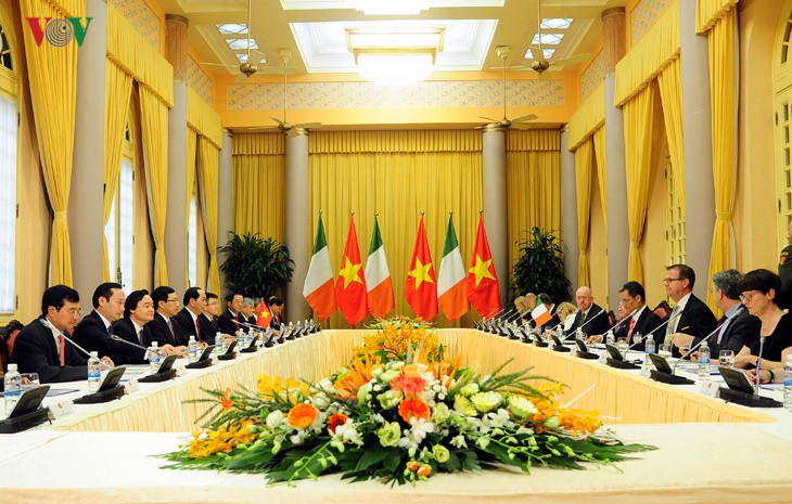 Staatspräsident Tran Dai Quang empfängt irischen Präsidenten Michael Daniel Higgins - ảnh 1