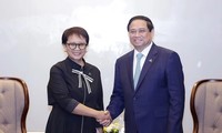 El Primer Ministro de Vietnam recibe a la Ministra de Asuntos Exteriores de Indonesia