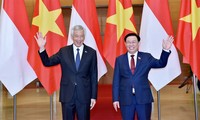 Jefe del Parlamento vietnamita recibe al primer ministro de Singapur