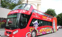 Exploring Hanoi on a hop-on/hop-off bus tour