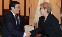 Staatspräsident Truong Tan Sang empfängt die griechische Botschafterin zum Ende ihrer Amtszeit