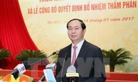 Staatspräsident Tran Dai Quang nimmt an der Konferenz über die Aufgaben des Gerichtswesens teil