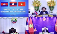 Premierminister Vietnams, Laos und Kambodschas führen virtuelles Dialog