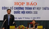 Họp báo trong nước và quốc tế công bố chương trình kỳ họp thứ 5, Quốc hội khoá XIII