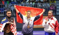 Tim Wushu Vietnam menggondol dua medali emas pada hari pertama di SEA Games 29