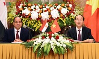 Presiden Vietnam, Tran Dai Quang memimpin resepsi khidmat untuk Presiden Mesir