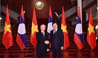 Sekjen, Presiden Vietnam, Nguyen Phu Trong melakukan pertemuan dengan para pemimpin Laos