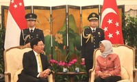 Vize-Premierminister, Außenminister Pham Binh Minh trifft Singapurs Spitzenpolitiker