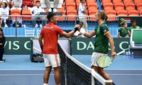 Play-off-Runde der Gruppe 2 von Davis Cup: Vietnams Team spielt vorübergehend unentschieden gegen Südafrika