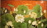 Lotus painting exhibition opens in Hanoi