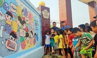 Messages from landmine murals at Cua Viet preschool