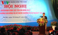 Le président Truong Tân Sang à la conférence-bilan de la Cour populaire