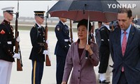 Arrivée de Park Geun-hye à Washington