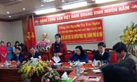 Nguyên Thi Kim Ngân en visite de travail dans le district de Phuc Tho, à Hanoï 