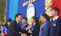 Presiden Truong Tan Sang mengunjungi kecamatan percontohan dari pedesaan baru di provinsi Lam Dong