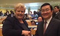 Presiden Negara Vietnam, Truong Tan Sang melakukan kontak dengan PM Kerajaan Norwegia, Erna Solberg