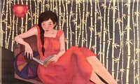 La lectura y los lectores en pinturas sobre seda de Thanh Luu