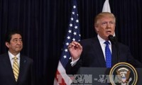 トランプ大統領 「100%日本を支持」 北朝鮮のミサイル発射で共同会見