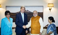 PM India, Narendra Modi menerima Menlu AS, John Kerry.