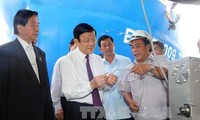 Presiden Vietnam, Truong Tan Sang  melakukan  temu kerja di provinsi Binh Dinh