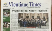 Pers Laos meliput banyak berita tentang kunjungan kerja di Vietnam dari Sekjen, Presiden Laos, Bounnhang Volachith