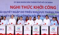 Acara membangun proyek mengatasi keempohan karena pasang naik air di kawasan kota Ho Chi Minh