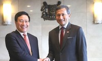 Deputi PM, Menlu Viet Nam, Pham Binh Minh  mengadakan pembicaraan  dengan Menlu Singapura,  Vivian Balakrishnan