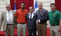 Passengers awarded Legion d'honneur for foiling terror attack on Thalys train