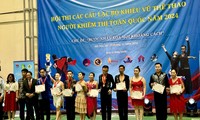 Visually impaired people compete in dance sport