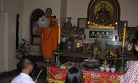 People go to pagodas in Thailand on the first days of the year 