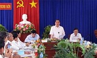 Politburo Member Le Hong Anh works with Ninh Thuan province