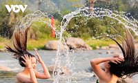 Unique hair washing ritual of white Thai ethnic group