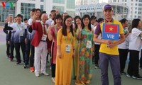 Lever du drapeau vietnamien aux Jeux sportifs en salle et d’arts martiaux asiatiques 2017