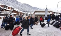 Davos sous la neige, le trafic perturbé