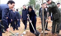 Dang Thi Ngoc Thinh à la fête de plantation d'arbres de Viêt Tri