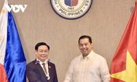 Vuong Dinh Huê s’entretient avec le président de la chambre des représentants des Philippines