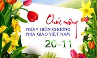 ベトナム教師の日を前にして記念する活動