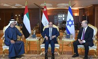 エジプト大統領、イスラエル首相・ＵＡＥ皇太子と会談＝関係筋