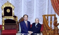 Staatspräsident Tran Dai Quang trifft den Chef des japanischen Unterhauses Tadamori Oshima