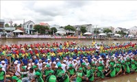 Das Ngo-Bootsrennen zum Ok-Om-Bok-Fest 2025 in Vinh Long