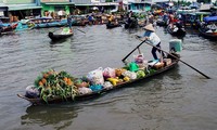 Der schwimmende Markt Nga Nam in der Provinz Soc Trang