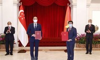 Verstärkung der Zusammenarbeit zwischen der Vaterländischen Front Vietnam und dem Volksverband Singapurs