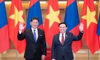 Parlamentspräsident Vuong Dinh Hue trifft mongolischen Präsidenten Chürelsüch