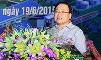 Deputi PM Vietnam, Hoang Trung Hai menghadiri acara peresmian Proyek Pupuk Urea Ha Bac yang diperluas