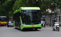 VinGroup’s electric buses run on Hanoi’s busy streets