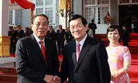 Presiden Vietnam Truong Tan Sang mengakhiri kunjungan persahabatan resmi di Laos