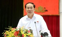 Presiden Tran Dai Quang melakukan kontak dengan para pemilih kota Ho Chi Minh